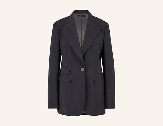 Langer, blauer Blazer für Damen