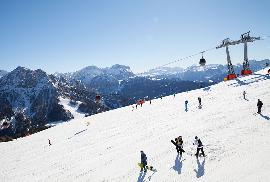 Skipiste auf dem Kornplatz in Südtirol