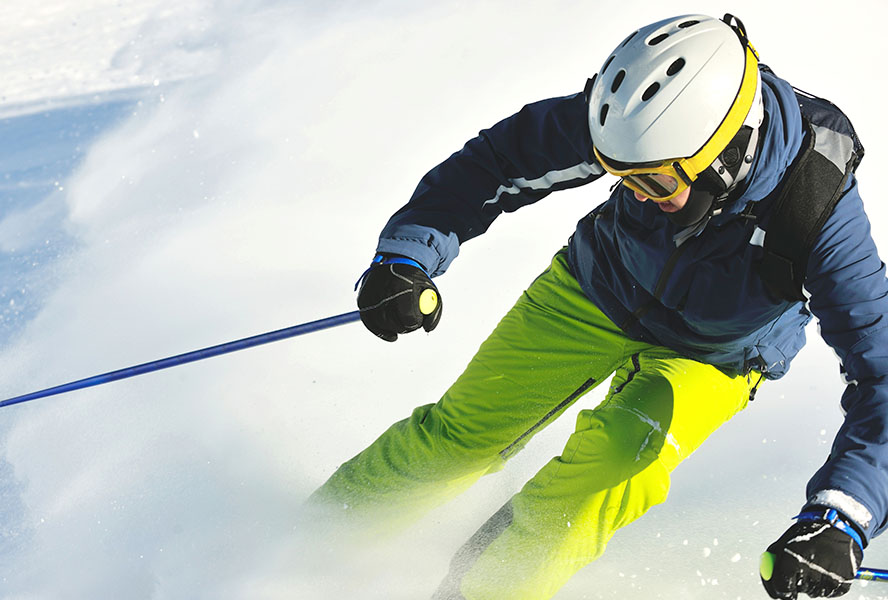 Skifahrer auf der Piste