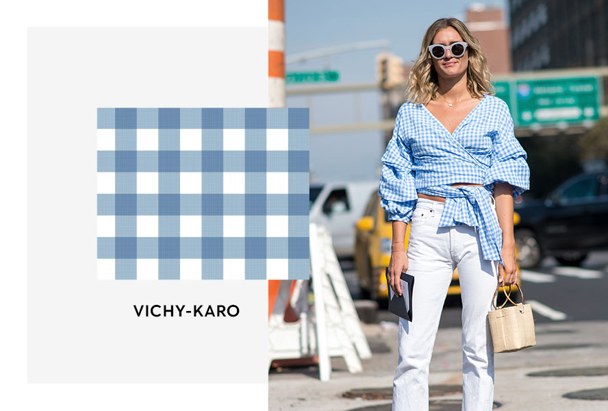 Vichy-Karo Streetstyle-Bild mit Close-up