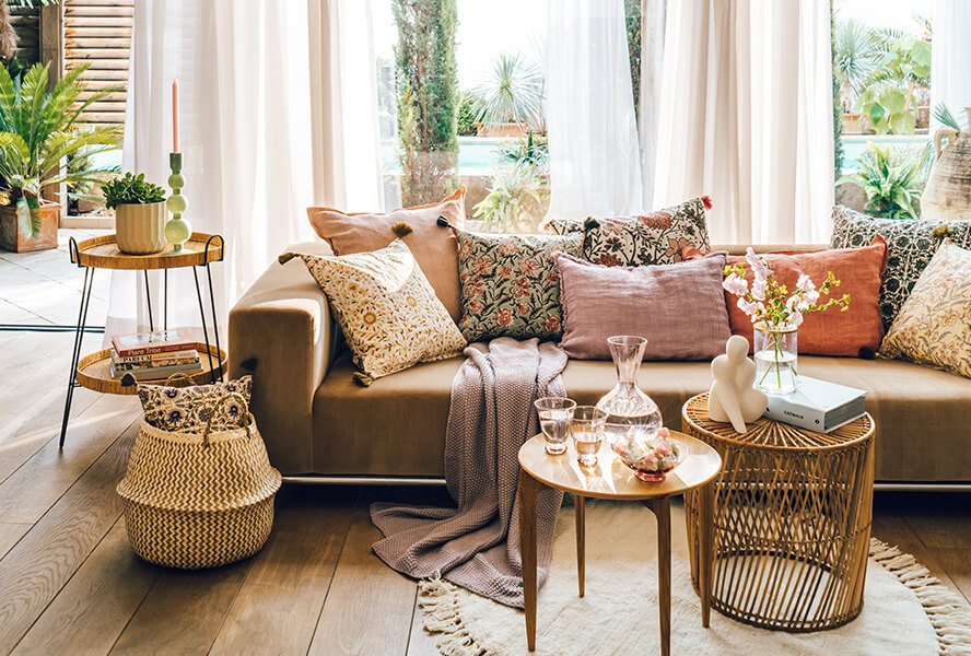 Wohnzimmer im Boho-Stil