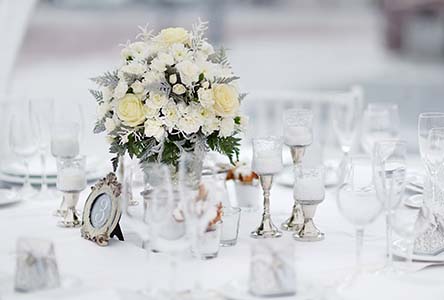 Dekoration bei Hochzeit im Winter