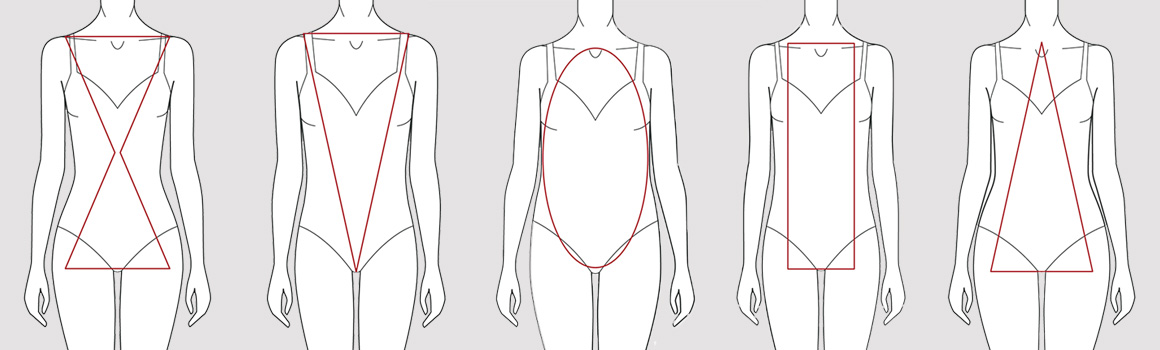 verschiedene Figurtypen Frauen Zeichnung